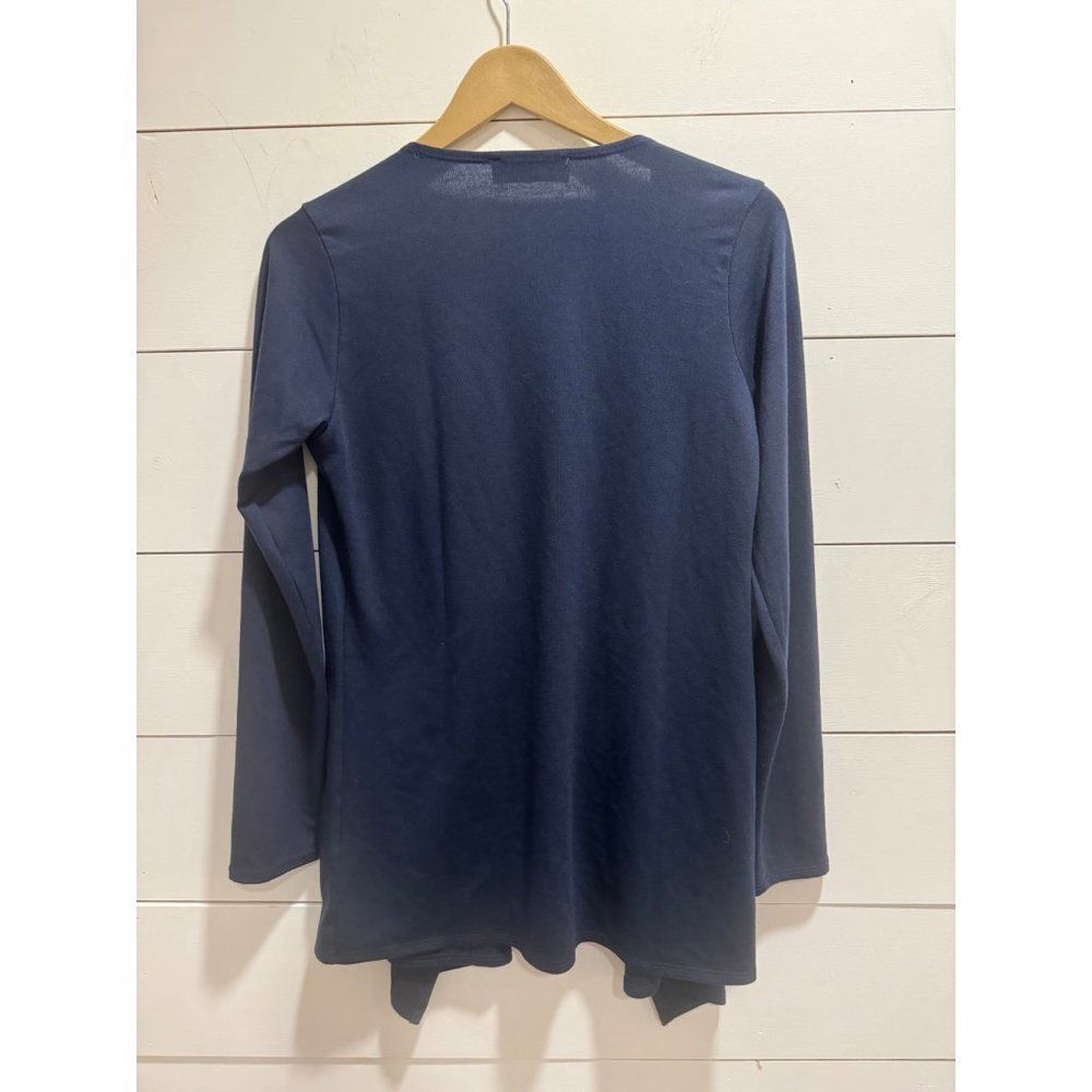 How Very Loved Navy Blue Open Front Cardigan Medium - Picture 4 of 4